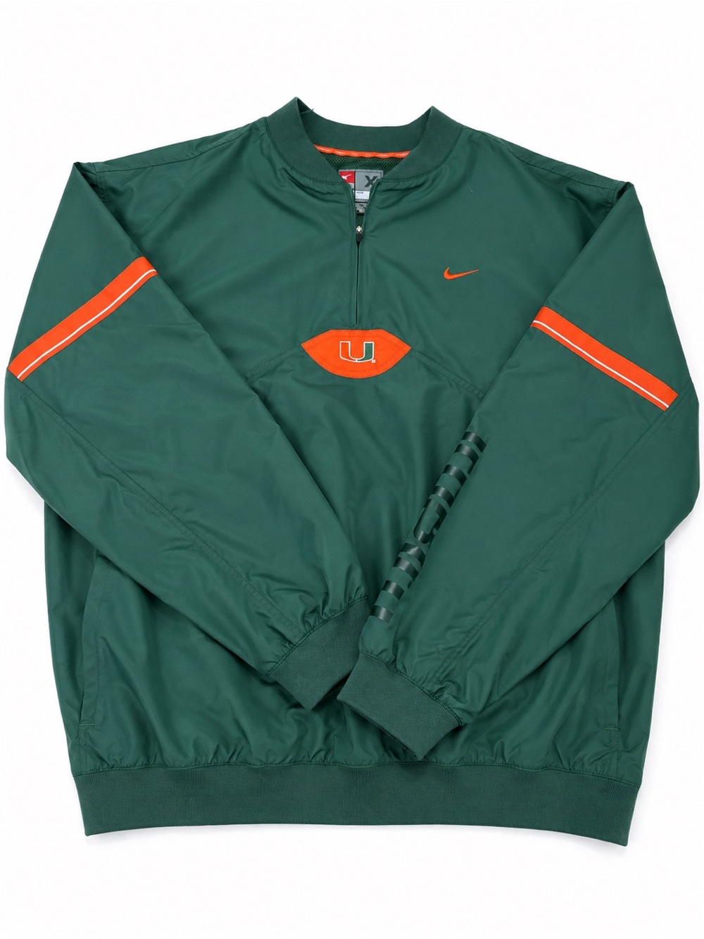 Nike Forest Green Pullover Windbreaker with Orange Accents